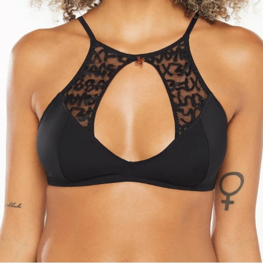 🆕 Savage X Fenty Black High Neck Bralette - Size: S